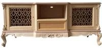 Porta tv 2 ante 1 cassetto classico barocco legno grezzo incisa 174x60x76 - Mobili 2G