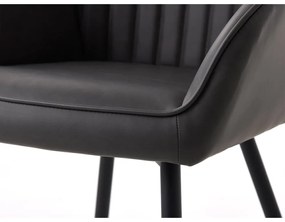 Set di sedie da pranzo grigio scuro in imbottito con braccioli 2 pz Nolan Stripe – Unique Furniture