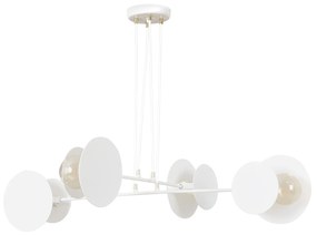 Lampadario Moderno 1 Luce Izanami In Acciaio Bianco Con Bracci