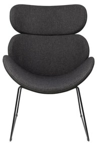 Poltrona grigio scuro con gambe nere Cazar - Actona