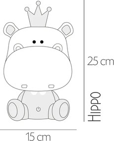 ONLI - Lampada notturna dimmerabile a LED per bambini PUPPIES LED/3W/230V 25 cm ippopotamo/verde