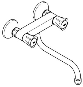 GROHE 31187001 - Miscelatore da parete per lavello COSTA L 200 mm, cromo lucido