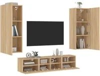 Mobili TV a Muro 5pz Rovere Sonoma in Legno Multistrato 3216541