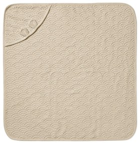 Asciugamano con cappuccio da bambini beige in cotone organico 80x80 cm Almond – Cam Cam Copenhagen