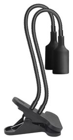 Lampada da tavolo flessibile con clip per piante PLANTY 2xE27/30W/230V nera