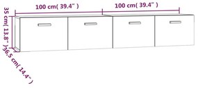 Mobili Parete 2 pz Rovere Marrone 100x36,5x35 cm in Multistrato