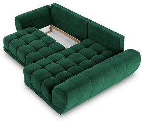 Divano letto angolare verde chiaro con rivestimento in velluto, angolo destro Nuage - Windsor &amp; Co Sofas