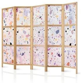 Paravento giapponese - Confetti-Style Terrazzo - Purple-Pink - Colorful Pattern