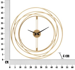 Orologio da parete elegante con strisce dorate cm ø 50x4