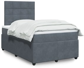 Giroletto A Molle Con Materasso Grigio Scuro 120x190 Cm Velluto /