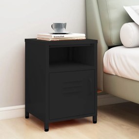Comodino Nero 35x35x51 Cm İn Acciaio /