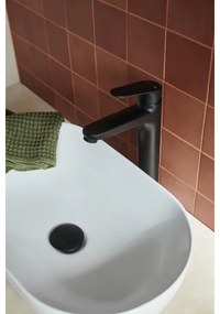 KFA Armatura 5552-712-81 - Rubinetto del lavandino + scarico OTAVA 30,2 cm opaco nero