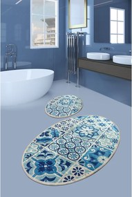 Set di tappetini per il bagno blu 2 pz 60x100 cm Ceramic – Foutastic