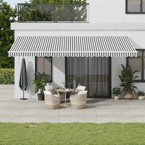 Tenda Sole Retrattile Automatica 600x300 Cm Antracite E Bianco /