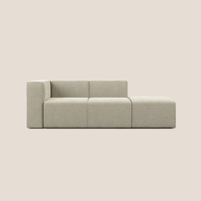 Nettuno divano lineare modulare e componibile in morbido tessuto bouclè T07 beige