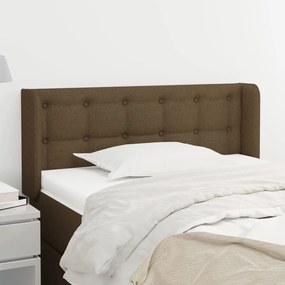 Testiera Ad Orecchio Marrone Scuro 93x16x78/88 Cm İn Tessuto /