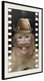 Poster  Dressed Up Monkey  Cornice Quadri Cornice nera con pass-partout, Larghezza x Altezza Home decor 30x45