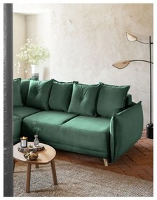 Divano letto in velluto a coste verde (variabile) Lazy Lukka - Miuform