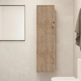 Colonna per mobile bagno PORTOFINO 1 anta P 16 x L 33.7 x H 139 cm rovere oro cannettato