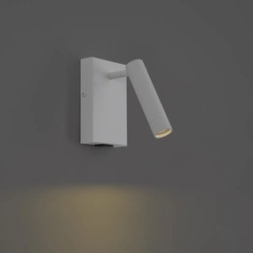 Lampada da parete moderna bianca regolabile con USB-C - Croft