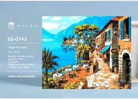 Set Pittura per Numeri Alex Bog Lago di Como 40 x 50 cm Numeri