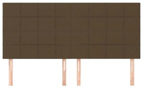 Testiera 4 pz marrone scuro 100x5x78/88 cm in tessuto
