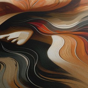 Quadro su tela – Donna con cappello in toni autunnali
