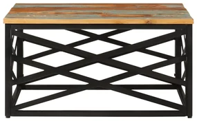 Tavolino da salotto 68x68x35 cm in legno massello di recupero