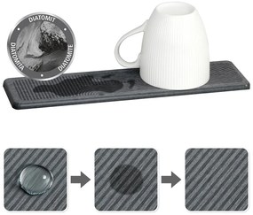 Tappetino scolapiatti grigio in diatomite 30x8 cm Damon – Wenko