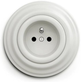 Kliklap - Presa elettrica da parete retrò con cornice 230V bianca