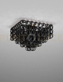 Giogali lampadadario a soffitto 65q nero e bronzo opaco 4 luci atta...