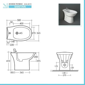 Coppia di sanitari tradizionali e copriwater con chiusura rallentata Karla
