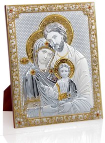Pannello "Sacra Famiglia" con oro cm.19,5x24,5