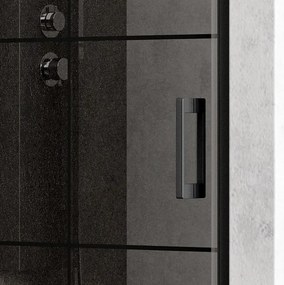Nicchia doccia battente 90 cm telaio nero e serigrafia nera NICO-B3000 - KAMALU