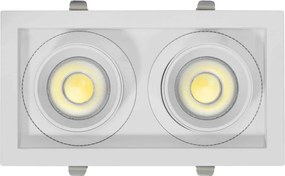 Faro LED da Incasso 2x30W Orientabile CCT Foro Ø210x110 Bridgelux LED Colore Bianco Variabile CCT