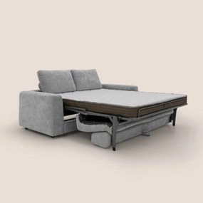 Freia Divano letto minimal materasso h15 cm con morbidi schienali in tessuto impermeabile T14 grigio chiaro