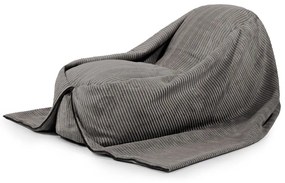 Pouf a sacco per bambini grigio scuro con rivestimento in velluto a coste Cocoon 120 – SLOWDOWN