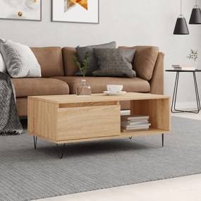 Tavolino Salotto Rovere Sonoma 90x50x36,5 Cm Legno Multistrato /