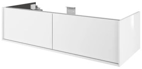 Mobile da bagno sospeso sotto lavabo L 120 x H 32 x P 48 cm bianco laccato lucido, 2 cassetti SENSEA Neo Frame