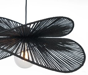 Lampada da terra Art Déco nera con paralume nero - Nest