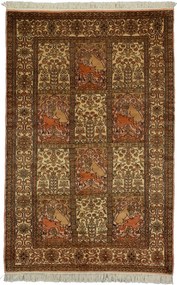 Bakhtiar Tappeto 130x200 Beige (Indian) Annodato A Mano