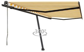 Tenda Da Sole Autoportante Automatica 450x350 Cm Gialla Bianca /