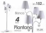 Lampada moderna piantana 4 luci bianca cm 152 stile shabby