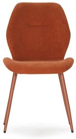 Sedie da pranzo in set color terracotta in imbottito 4 pz Ansu – Marckeric