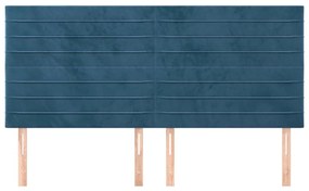Testiere 4 pz blu scuro 100x5x78/88 cm in velluto