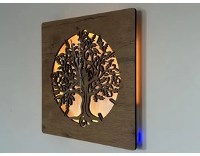 Li-Go 5652/DUB2 - Orologio LED dimmerabile LED/10W/5V 20000 mAh 42x42 cm rovere+ telecomando