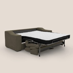Bomber divano letto matrimoniale con poggiatesta in tessuto impermeabile T14 marrone