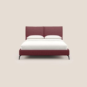 Cloe letto imbottito con piedi in metallo sfoderabile in tessuto fiammato impermeabile T06