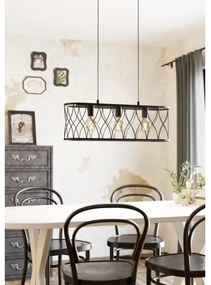 Eglo 43554 - Lampadario su corda GILTSPUR 3xE27/40W/230V