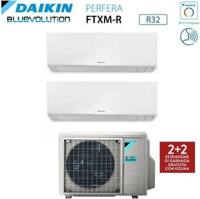 Daikin - Climatizzatore Condizionatore Bluevolution Dual Split Inverter serie ftxm/r perfera wall 9+18 con 2MXM68N R-32 Wi-Fi Integrato 9000+18000